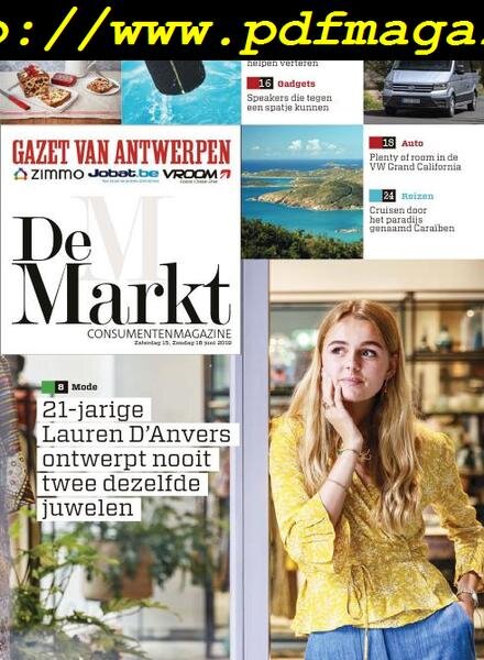 Gazet van Antwerpen De Markt – 15 juni 2019 Cover