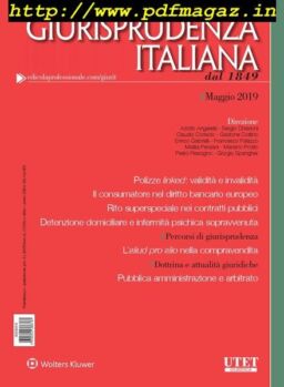 Giurisprudenza Italiana – Maggio 2019
