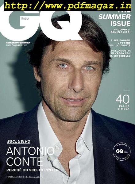 GQ Italia – Luglio-Agosto 2019 Cover