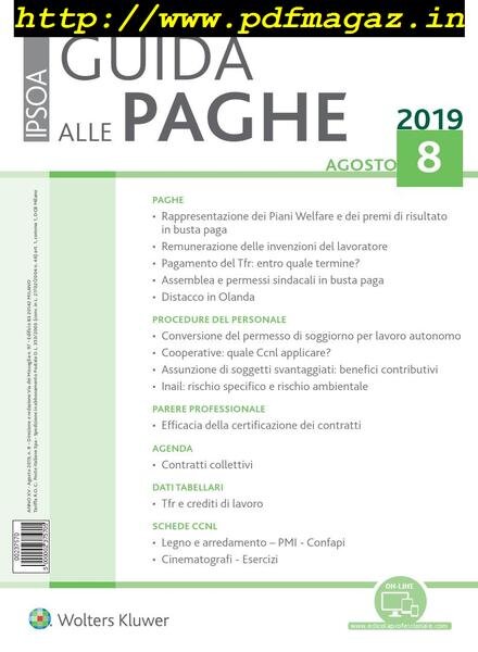 Guida alle paghe – Agosto 2019 Cover