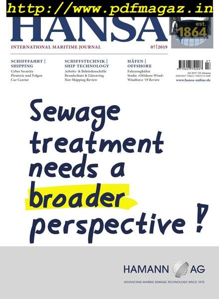 Hansa – Juli 2019 Cover