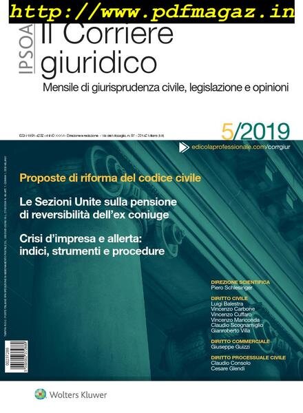 Il Corriere Giuridico – Maggio 2019 Cover