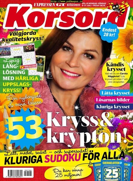 Korsord – 08 juli 2019 Cover
