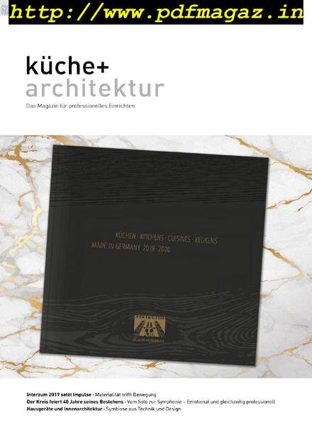Kuche + Architektur – Nr 3, 2019 Cover