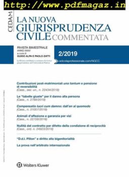 La Nuova Giurisprudenza Civile Commentata – Febbraio 2019