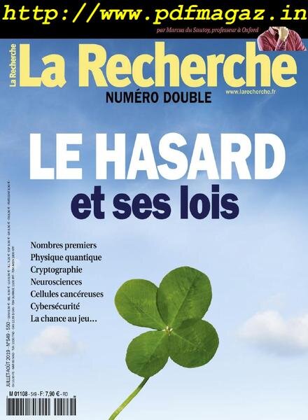 La Recherche – Juillet-Aout 2019 Cover