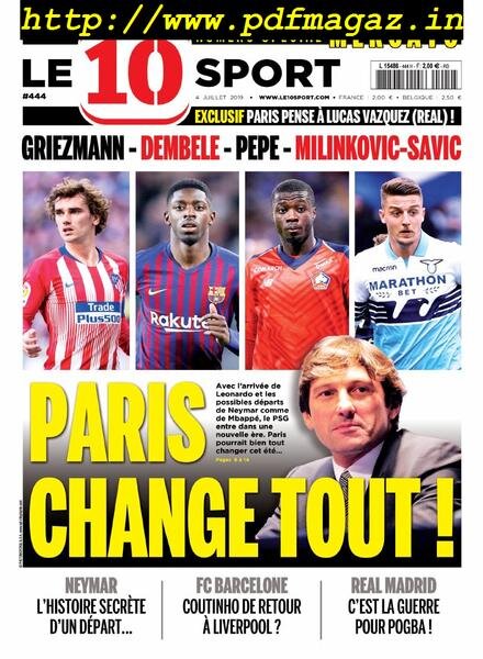 Le 10 Sport National – 04 juillet 2019 Cover