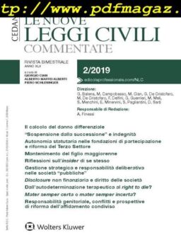 Le Nuove Leggi Civili Commentate – Febbraio 2019