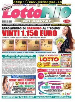 Lottomio del Giovedi – 27 Giugno 2019
