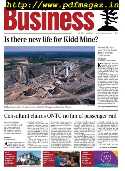 Northern Ontario Business – July 2019 Cover