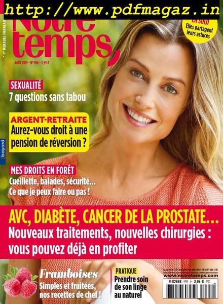 Notre Temps – Aout 2019 Cover
