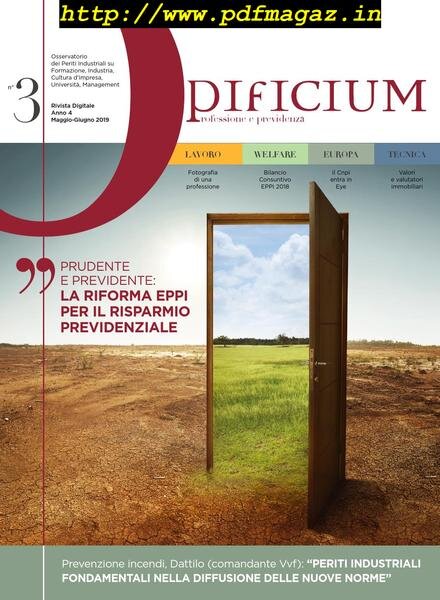 Opificium – Maggio-Giugno 2019 Cover