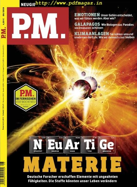 P.M Magazin – August 2019 Cover