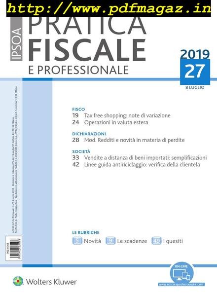 Pratica Fiscale e Professionale N27 – 8 Luglio 2019 Cover