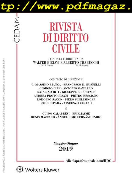 Rivista di Diritto Civile – Marzo 2019 Cover