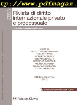 Rivista di Diritto Internazionale Privato e Processuale N4 – Ottobre-Dicembre 2018