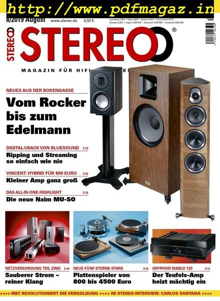 Stereo – August 2019 Cover