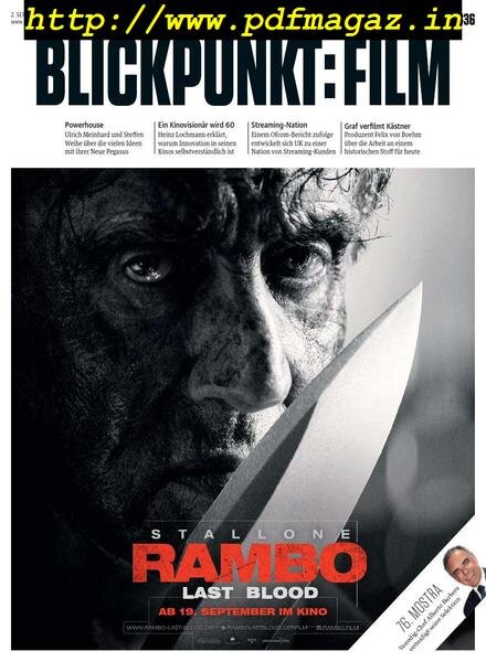 Blickpunkt Film – 2 September 2019 Cover
