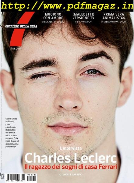 Corriere della Sera Sette – 15 agosto 2019 Cover