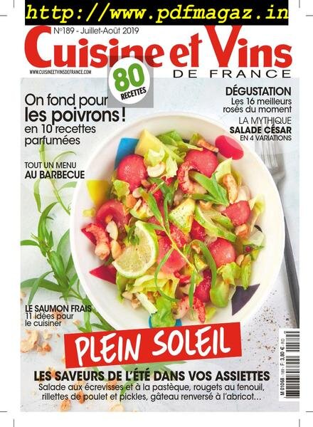 Cuisine et Vins de France – aout 2019 Cover