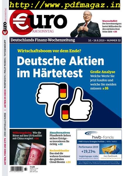 Euro am Sonntag – 10 August 2019 Cover