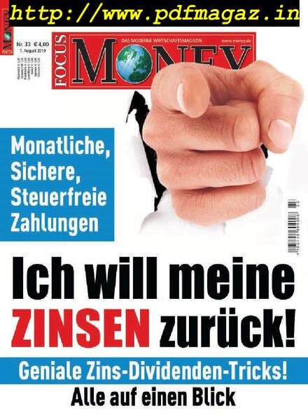 Focus Money – 7 August 2019 Cover