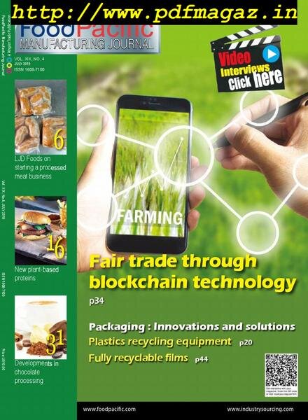 FoodPacific Manufacturing Journal – July 2019 Cover