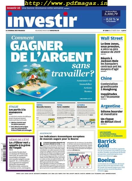 Investir – 17 Aout 2019 Cover