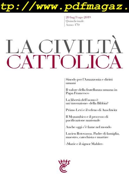 La Civilta Cattolica – 20 Luglio 2019 Cover