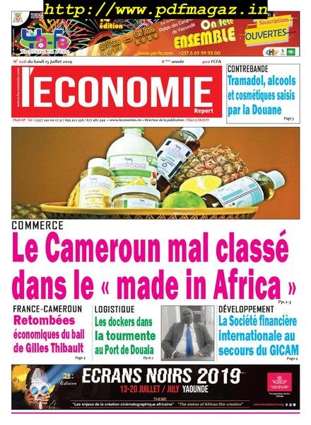 Le quotidien de l’economie magazine Afrique – 15 juillet 2019 Cover