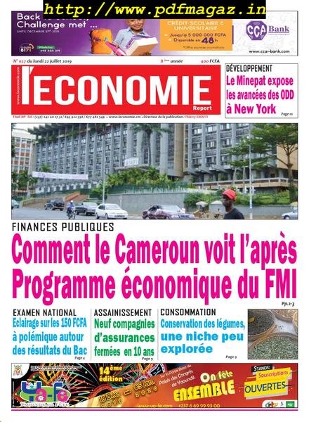 Le quotidien de l’economie magazine Afrique – 22 juillet 2019 Cover