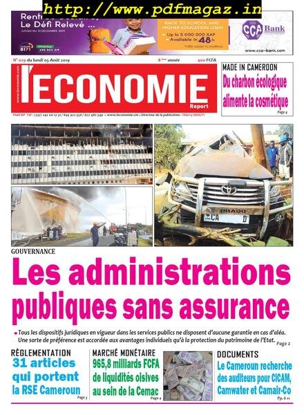 L’Economie International – aout 2019 Cover