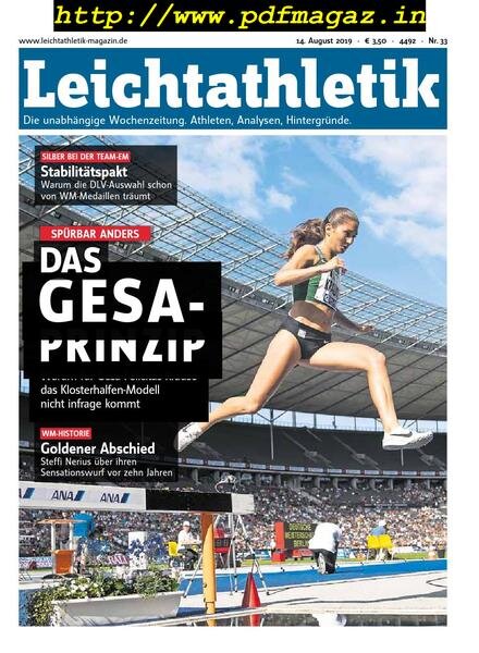 Leichtathletik – 14 August 2019 Cover