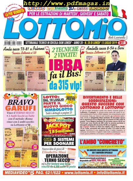 Lottomio del Lunedi – 15 Luglio 2019 Cover
