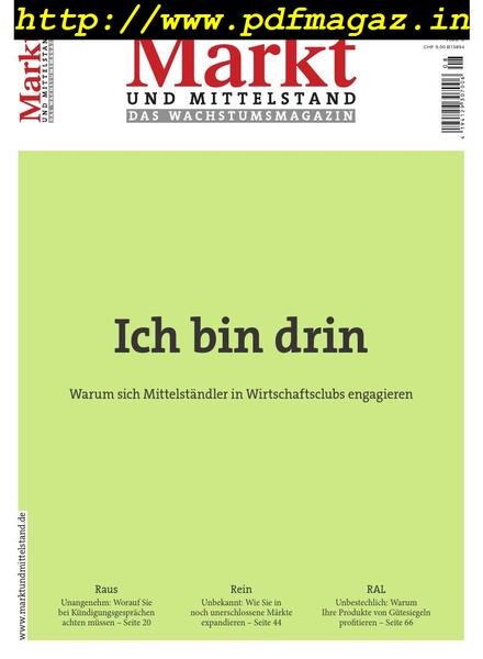Markt und Mittelstand – Juli-August 2019 Cover