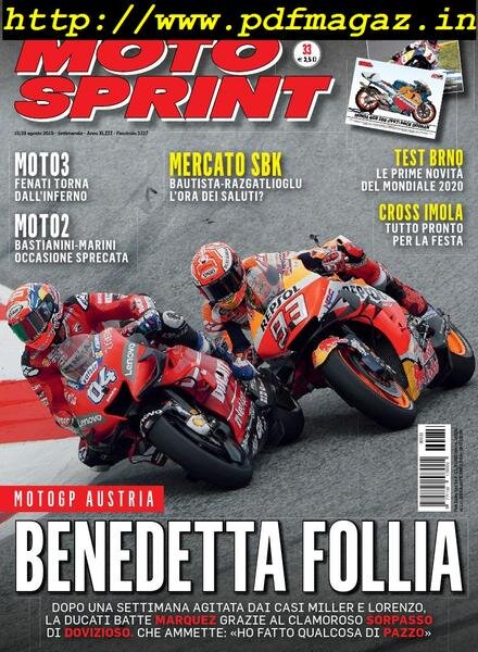 Moto Sprint – 13 Agosto 2019 Cover