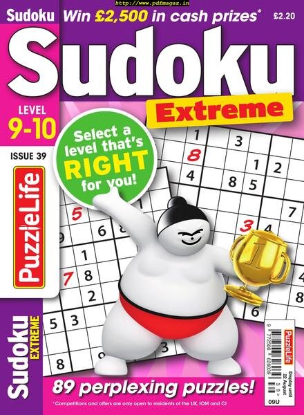 PuzzleLife Sudoku Extreme – July 2019 Cover