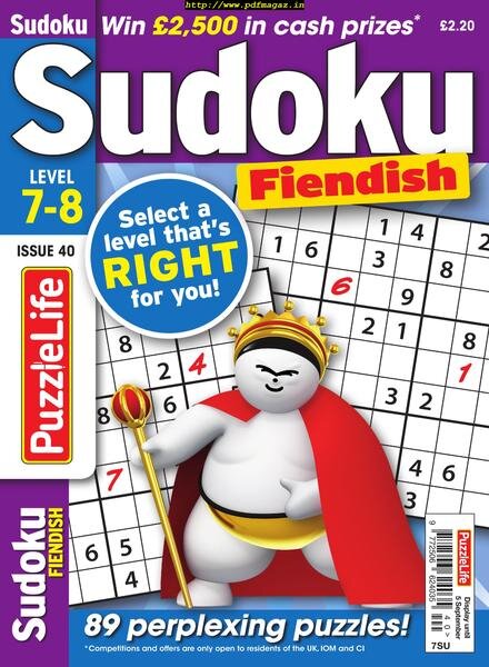 PuzzleLife Sudoku Fiendish – 01 August 2019 Cover