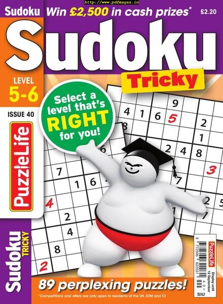 PuzzleLife Sudoku Tricky – August 2019 Cover