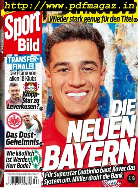 Sport Bild – 21 August 2019 Cover