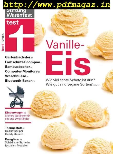 Stiftung Warentest Test – August 2019 Cover