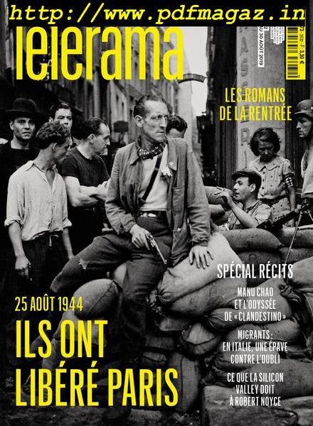 Telerama Magazine – 24 aout 2019 Cover