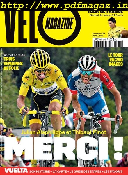 Velo Magazine – aout 2019 Cover
