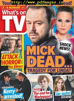What’s on TV – 03 August 2019