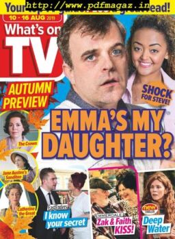 What’s on TV – 10 August 2019
