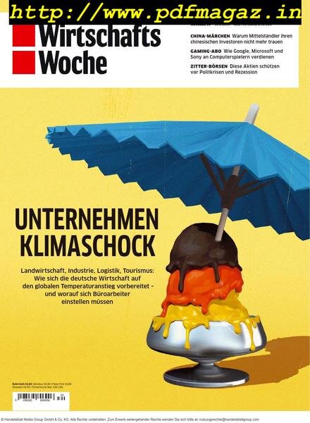 Wirtschaftswoche – 17 August 2019 Cover