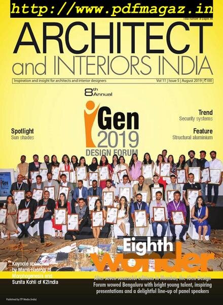 Architect and Interiors India – August 2019 Cover