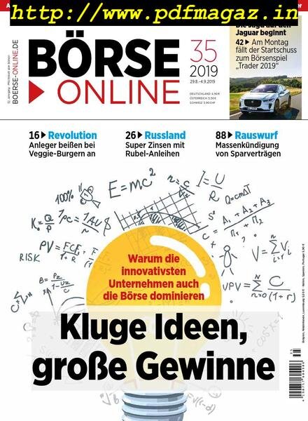 BOrse Online – 29 August 2019 Cover