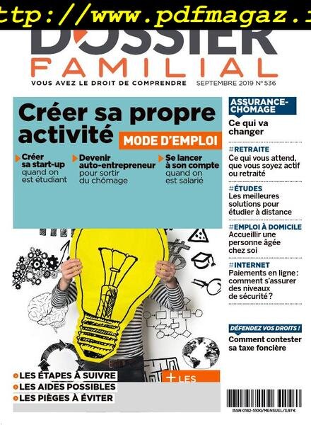 Dossier Familial – septembre 2019 Cover