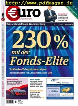 Euro am Sonntag – 07 September 2019
